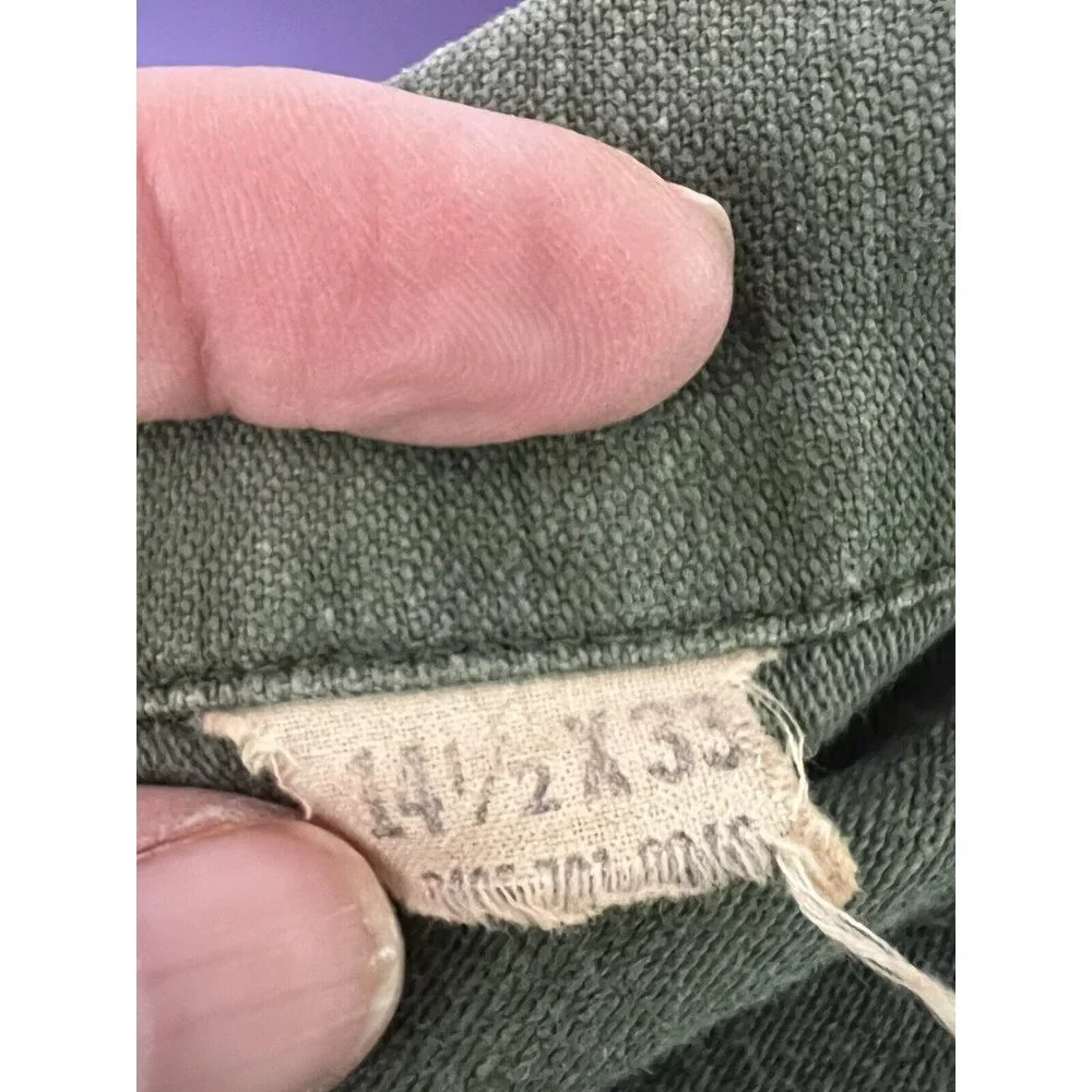 Vintage Clayton US Army Button Up Military Shirt Size M Double Pocket 14” x 33” - Picture 4 of 5